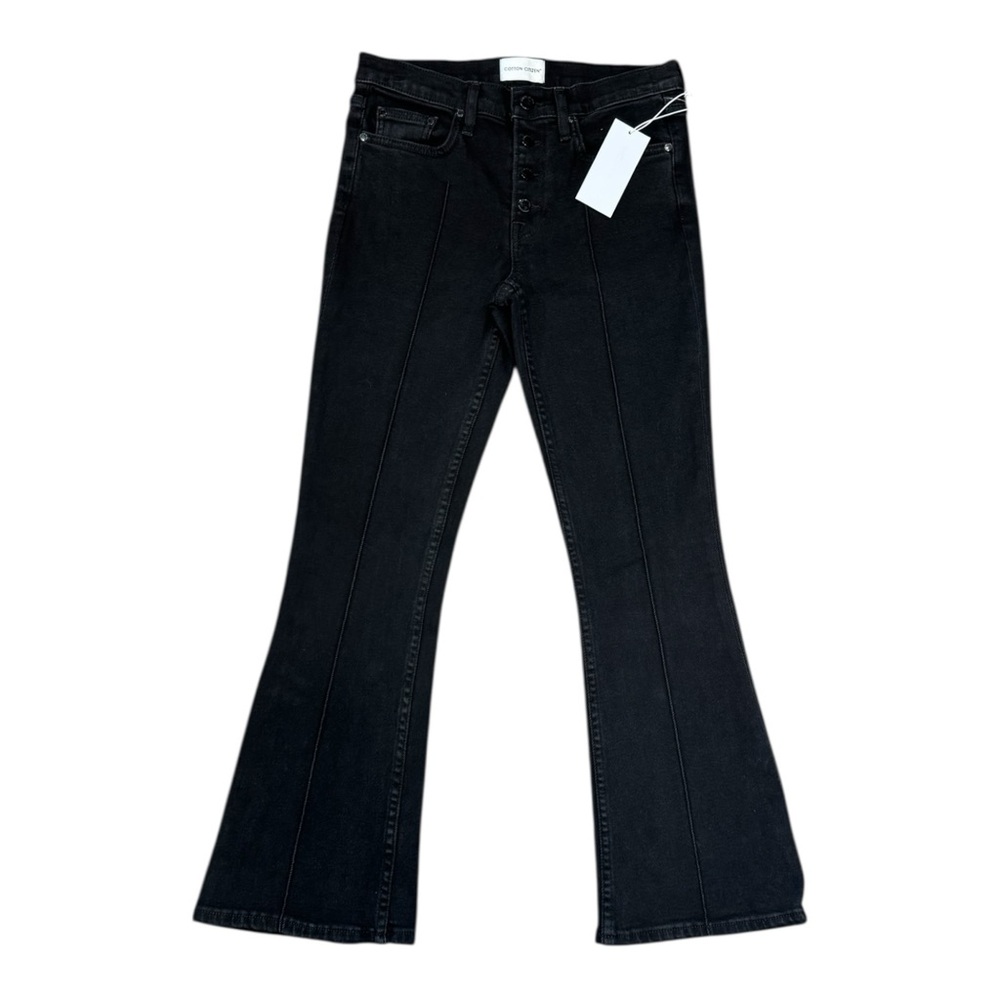 Cotton Citizen Jeans Womens Size 25 Fly Flare Crop Black Stretch Denim Mid-Rise